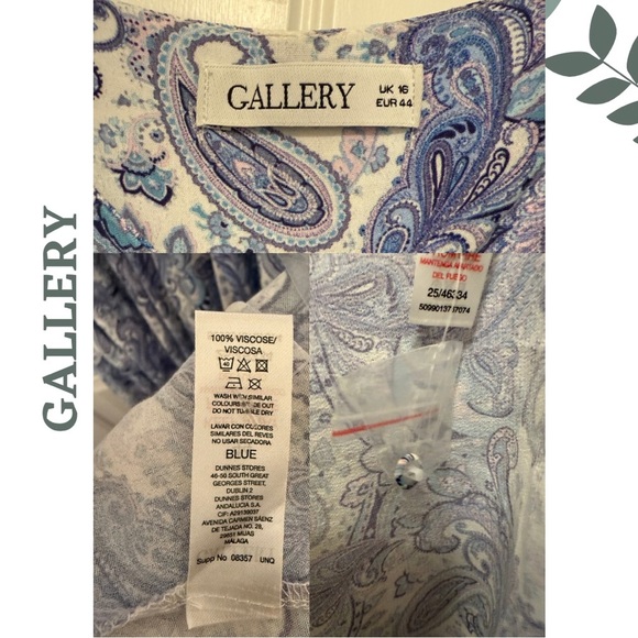 GALLERY Blue Purple Paisley Maxi Dress (US 12 / UK 16 / EUR 44) – Made in Spain - Picture 9 of 10